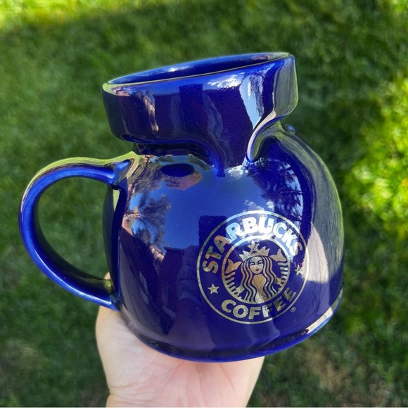 Vintage Starbucks Cobalt Blue Ceramic No Spill Travel Mug - Picture 2 of 11